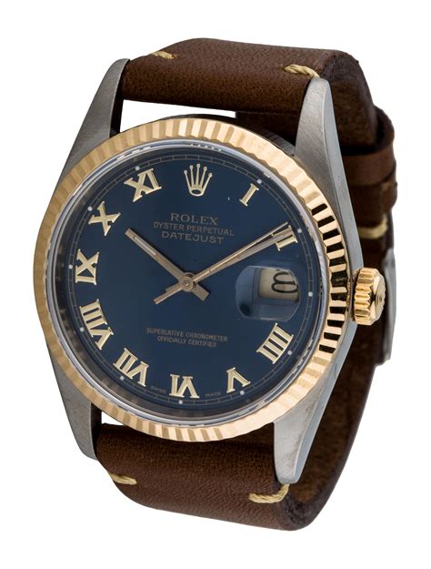 rolex oyster perpetual blue on leather strap|rolex oyster perpetual datejust band.